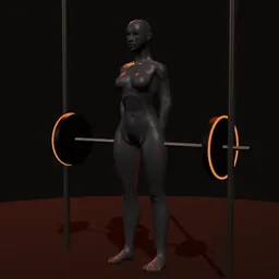 Levantamento terra romeno no Smith: posição 1 de 3 (boneco 3D feminino)