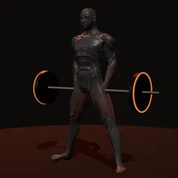 Levantamento terra sumô com correntes: posição 1 de 3 (boneco 3D masculino)