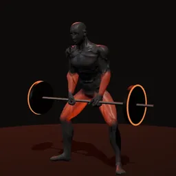 Levantamento terra sumô com elástico: posição 2 de 3 (boneco 3D masculino)