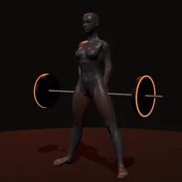Levantamento terra sumô: posição 1 de 3 (boneco 3D feminino)