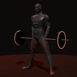 Levantamento terra sumô: posição 1 de 3 (boneco 3D masculino)