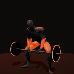 Levantamento terra sumô: posição 3 de 3 (boneco 3D masculino)