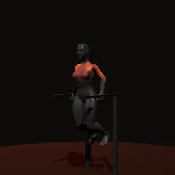 Mergulho nas paralelas: posição 2 de 3 (boneco 3D feminino)