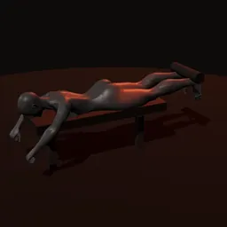 Mesa flexora deitado: posição 1 de 3 (boneco 3D feminino)