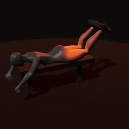 Mesa flexora deitado: posição 2 de 3 (boneco 3D feminino)