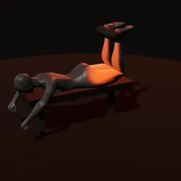 Mesa flexora deitado: posição 3 de 3 (boneco 3D feminino)