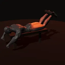 Mesa flexora deitado: posição 2 de 3 (boneco 3D masculino)