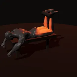 Mesa flexora deitado: posição 3 de 3 (boneco 3D masculino)