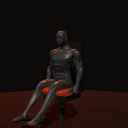Mesa flexora sentado: posição 2 de 3 (boneco 3D masculino)