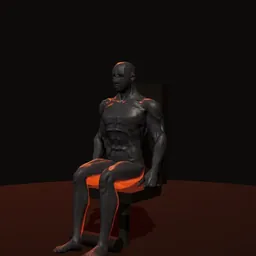 Mesa flexora sentado: posição 3 de 3 (boneco 3D masculino)