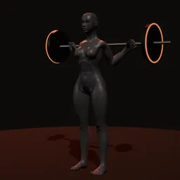 Panturrilha em pé com balanço: posição 1 de 3 (boneco 3D feminino)