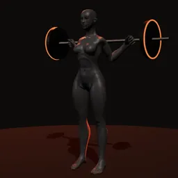 Panturrilha em pé com balanço: posição 2 de 3 (boneco 3D feminino)