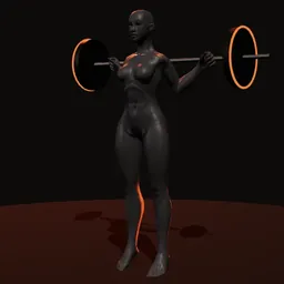 Panturrilha em pé com balanço: posição 3 de 3 (boneco 3D feminino)
