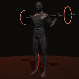 Panturrilha em pé com balanço: posição 2 de 3 (boneco 3D masculino)