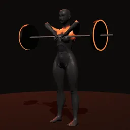 Remada alta com barra: posição 3 de 3 (boneco 3D feminino)