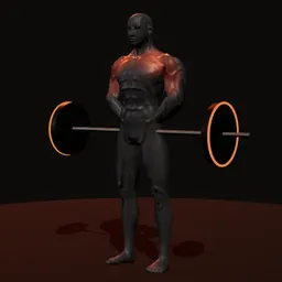 Remada alta com barra: posição 1 de 3 (boneco 3D masculino)