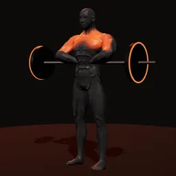 Remada alta com barra: posição 2 de 3 (boneco 3D masculino)