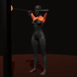 Remada alta para deltoide posterior na corda: posição 2 de 3 (boneco 3D feminino)