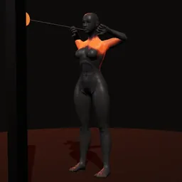 Remada alta para deltoide posterior na corda: posição 3 de 3 (boneco 3D feminino)
