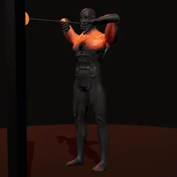 Remada alta para deltoide posterior na corda: posição 2 de 3 (boneco 3D masculino)