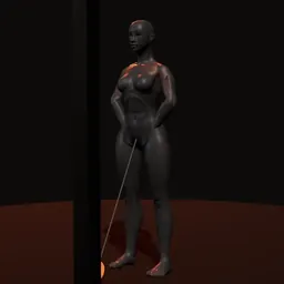 Remada alta na polia: posição 1 de 3 (boneco 3D feminino)