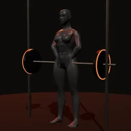 Remada alta no Smith: posição 1 de 3 (boneco 3D feminino)