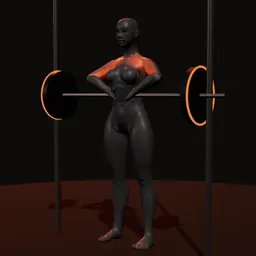 Remada alta no Smith: posição 2 de 3 (boneco 3D feminino)