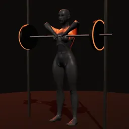 Remada alta no Smith: posição 3 de 3 (boneco 3D feminino)