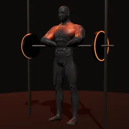 Remada alta no Smith: posição 2 de 3 (boneco 3D masculino)