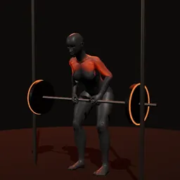 Remada curvado no Smith: posição 2 de 3 (boneco 3D feminino)