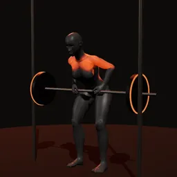 Remada curvado no Smith: posição 3 de 3 (boneco 3D feminino)