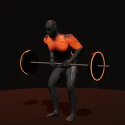 Remada com barra: posição 3 de 3 (boneco 3D masculino)