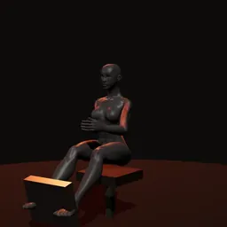 Remada na máquina: posição 2 de 3 (boneco 3D feminino)