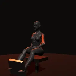 Remada na máquina: posição 3 de 3 (boneco 3D feminino)