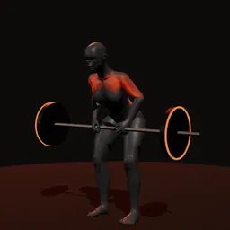 Remada Pendlay: posição 2 de 3 (boneco 3D feminino)