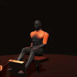 Remada sentado na polia: posição 3 de 3 (boneco 3D masculino)