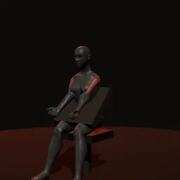 Rosca no banco Scott na máquina: posição 1 de 3 (boneco 3D feminino)