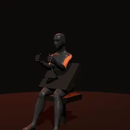Rosca no banco Scott na máquina: posição 2 de 3 (boneco 3D feminino)