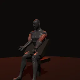 Rosca no banco Scott na máquina: posição 1 de 3 (boneco 3D masculino)