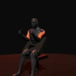 Rosca no banco Scott na máquina: posição 2 de 3 (boneco 3D masculino)