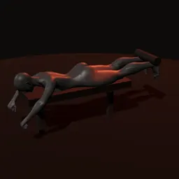 Rosca deitado de perna: posição 1 de 3 (boneco 3D feminino)