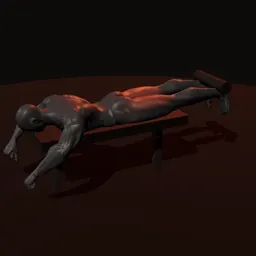 Rosca deitado de perna: posição 1 de 3 (boneco 3D masculino)