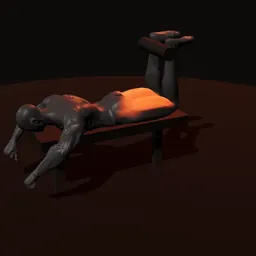 Rosca deitado de perna: posição 3 de 3 (boneco 3D masculino)