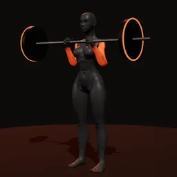 Rosca invertido com barra: posição 3 de 3 (boneco 3D feminino)