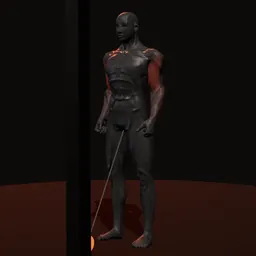 Rosca martelo na corda: posição 1 de 3 (boneco 3D masculino)