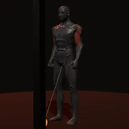 Rosca martelo na polia na corda: posição 1 de 3 (boneco 3D masculino)
