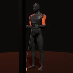 Rosca martelo na polia na corda: posição 2 de 3 (boneco 3D masculino)