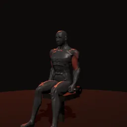 Rosca sentado com halteres: posição 1 de 3 (boneco 3D masculino)
