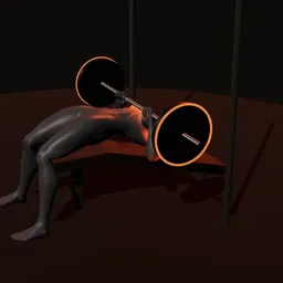 Supino declinado no Smith: posição 3 de 3 (boneco 3D feminino)