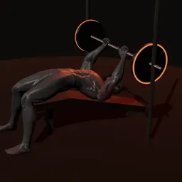 Supino declinado no Smith: posição 1 de 3 (boneco 3D masculino)